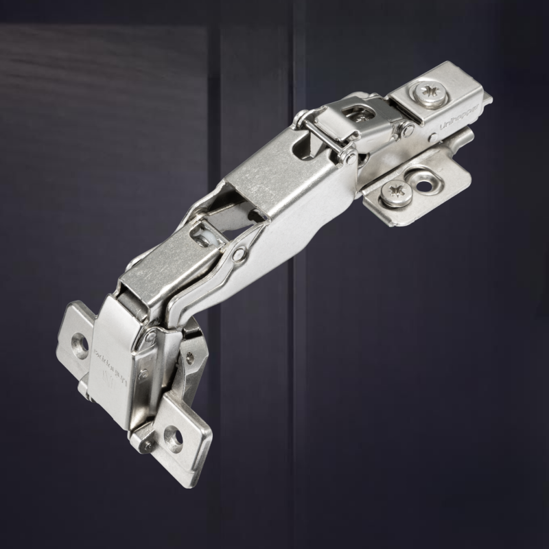 Угловая 165° 3D петля UNIHOPPER с доводчиком, 45мм, с декоративной накладкой