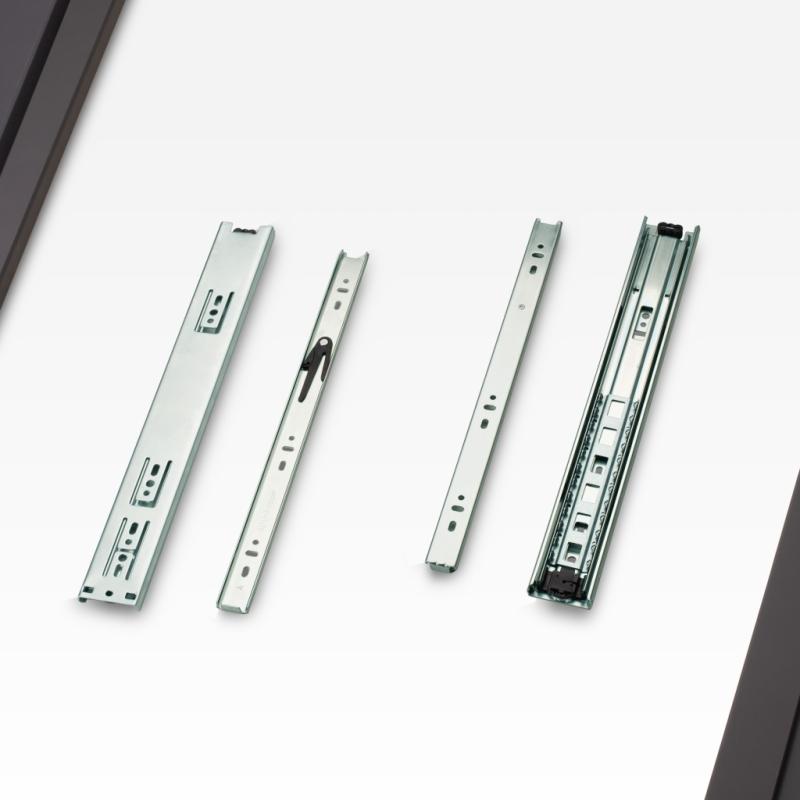 Шариковые направляющие полного выдвижения UNIHOPPER 350 мм H=45мм цинк