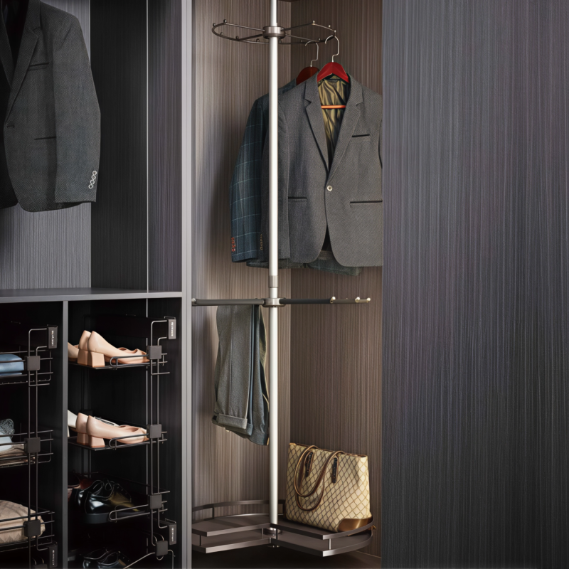 360° вращающаяся 3-х уровневая стойка для одежды Unihopper, в базу 800мм, Moka