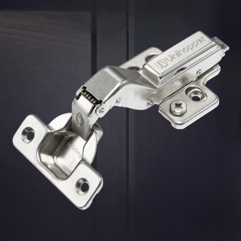 Угловая 30° 3D петля UNIHOPPER с доводчиком, 45мм, с декоративной накладкой