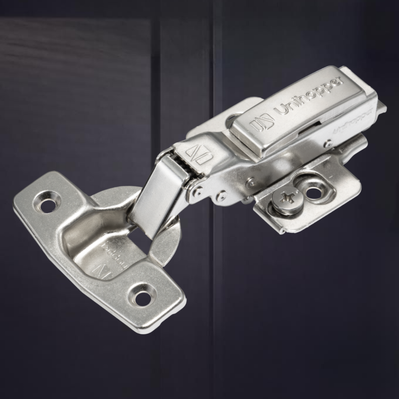 Полунакладная 3D петля UNIHOPPER с доводчиком, 45мм, с декоративной накладкой