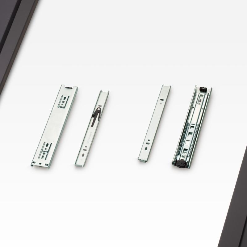 Шариковые направляющие полного выдвижения UNIHOPPER 250 мм H=45мм цинк