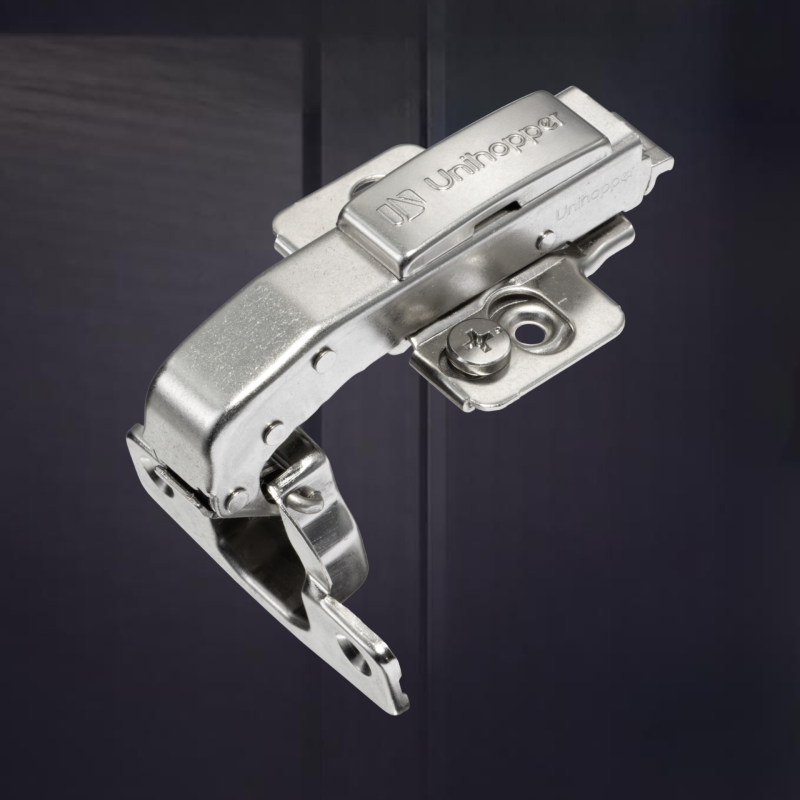 Угловая 90° 3D петля UNIHOPPER с доводчиком, 48мм, с декоративной накладкой