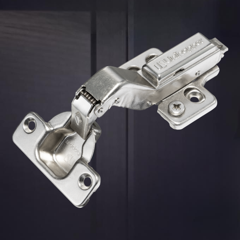 Угловая 30° 3D петля UNIHOPPER с доводчиком, 48мм, с декоративной накладкой