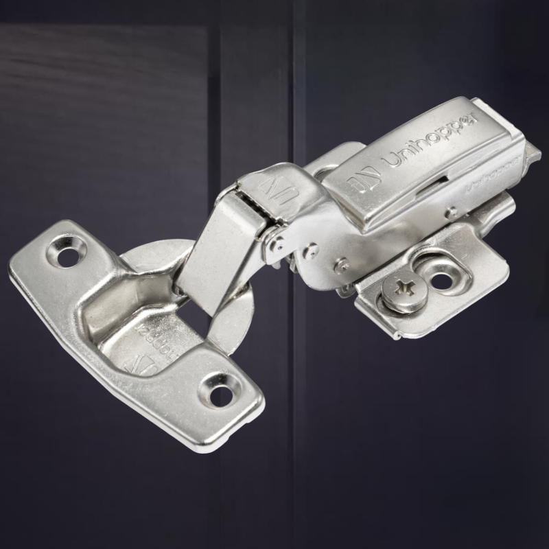 Вкладная 3D петля UNIHOPPER с доводчиком 48мм, с декоративной накладкой