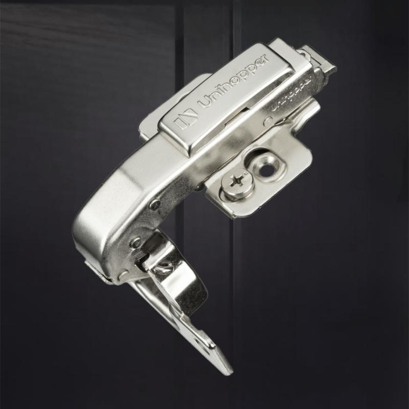 Угловая 90° 3D петля UNIHOPPER для фальшпанели с доводчиком, 52мм, с декоративной накладкой