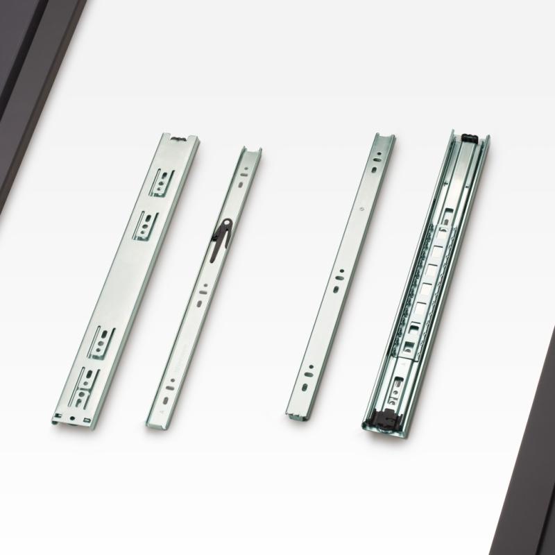 Шариковые направляющие полного выдвижения UNIHOPPER 400 мм H=45мм цинк