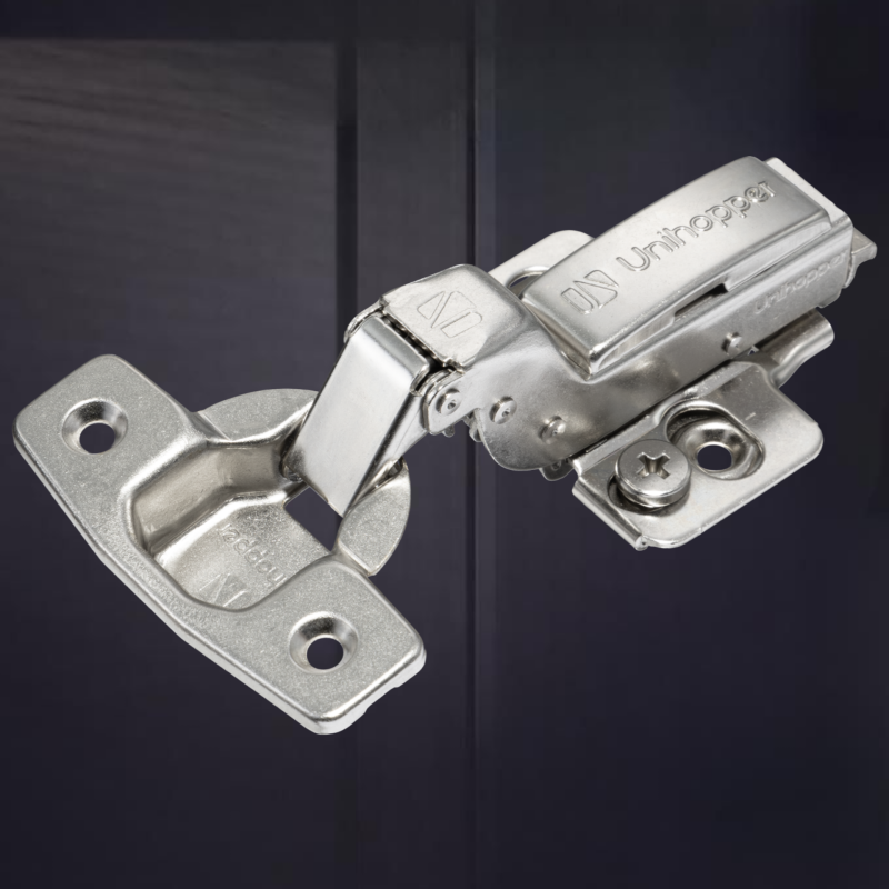 Вкладная 3D петля UNIHOPPER с доводчиком, 45мм, с декоративной накладкой