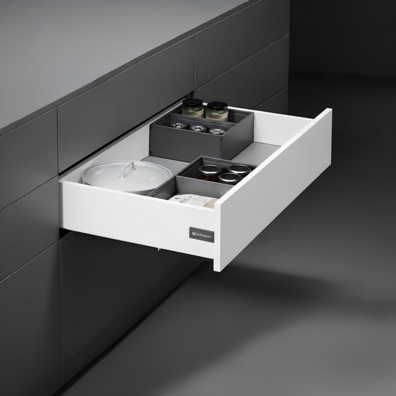 Комплект выдвижного ящика Unihopper Magic Box, 120*500 мм, с доводчиком, белый