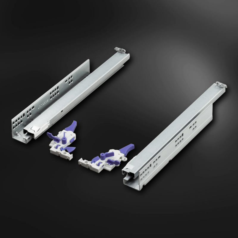 Направляющие Unihopper скрытые 3D 400мм с дов, компл. с фикс. для плиты 18мм (CL12E2.4003.S.ZP)