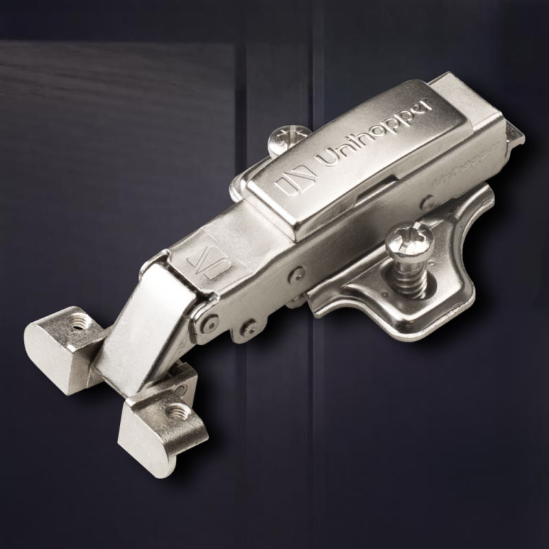 Петля накладная для алюминиевого профиля UNIHOPPER, 45мм, с декоративной накладкой