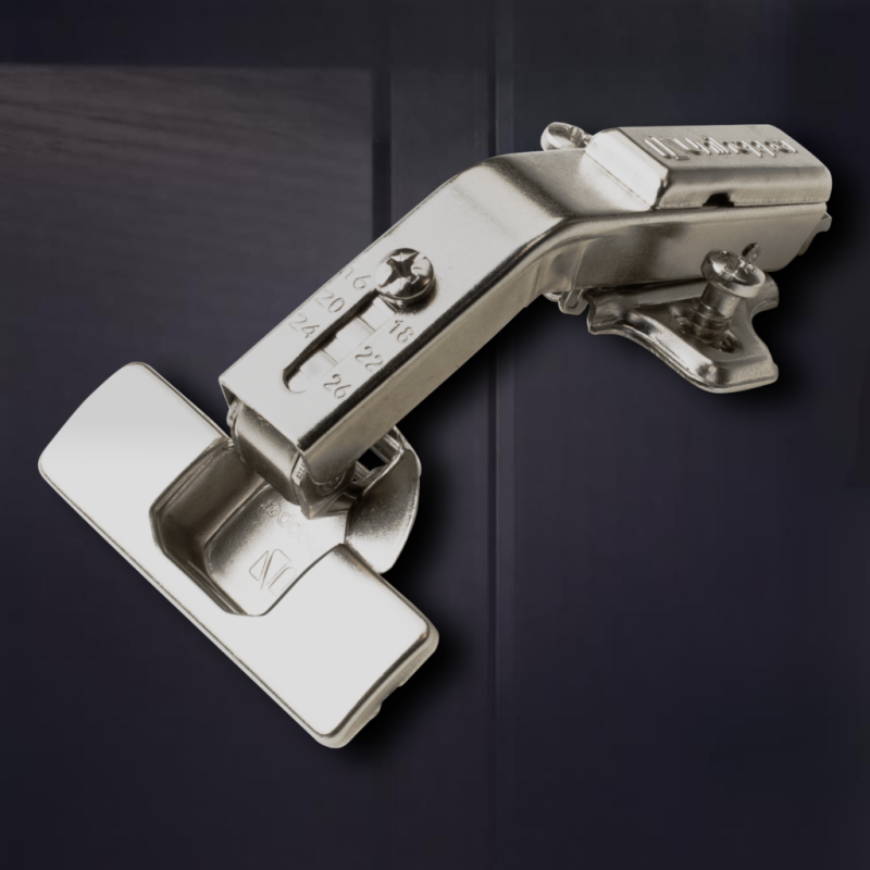 Карусельная 135° петля с евровинтами UNIHOPPER без доводчика, 52 мм, с декоративной накладкой