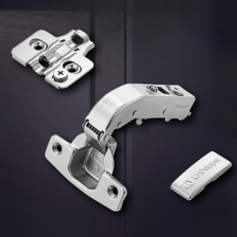 Угловая 90° 3D петля UNIHOPPER с доводчиком, 48мм, с декоративной накладкой