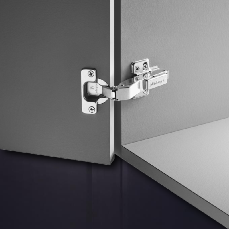 Угловая 45° 3D петля UNIHOPPER с доводчиком, 48мм, с декоративной накладкой