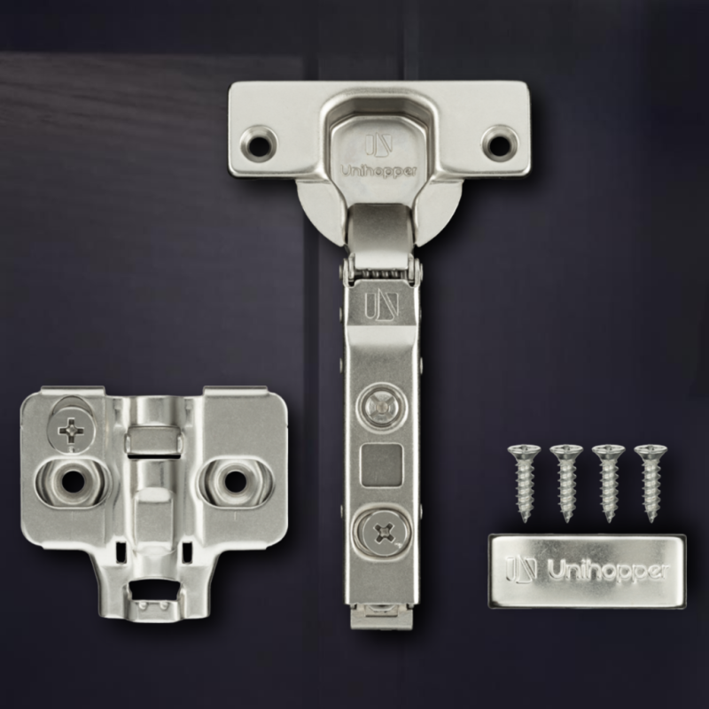 Накладная 3D петля UNIHOPPER с доводчиком, 52мм, с декоративной накладкой