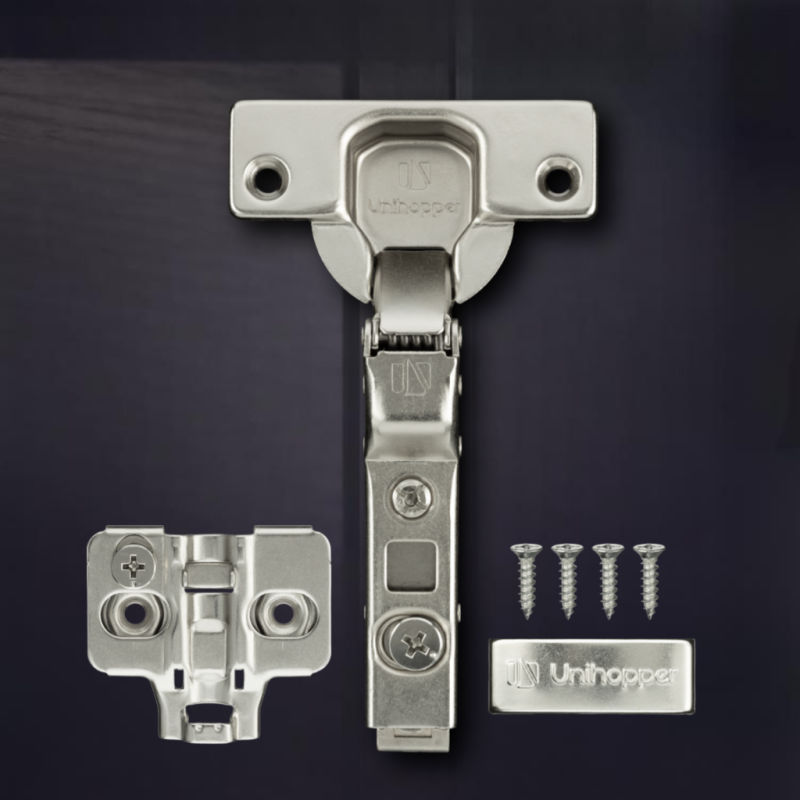 Полунакладная 3D петля UNIHOPPER с доводчиком, 52мм, с декоративной накладкой