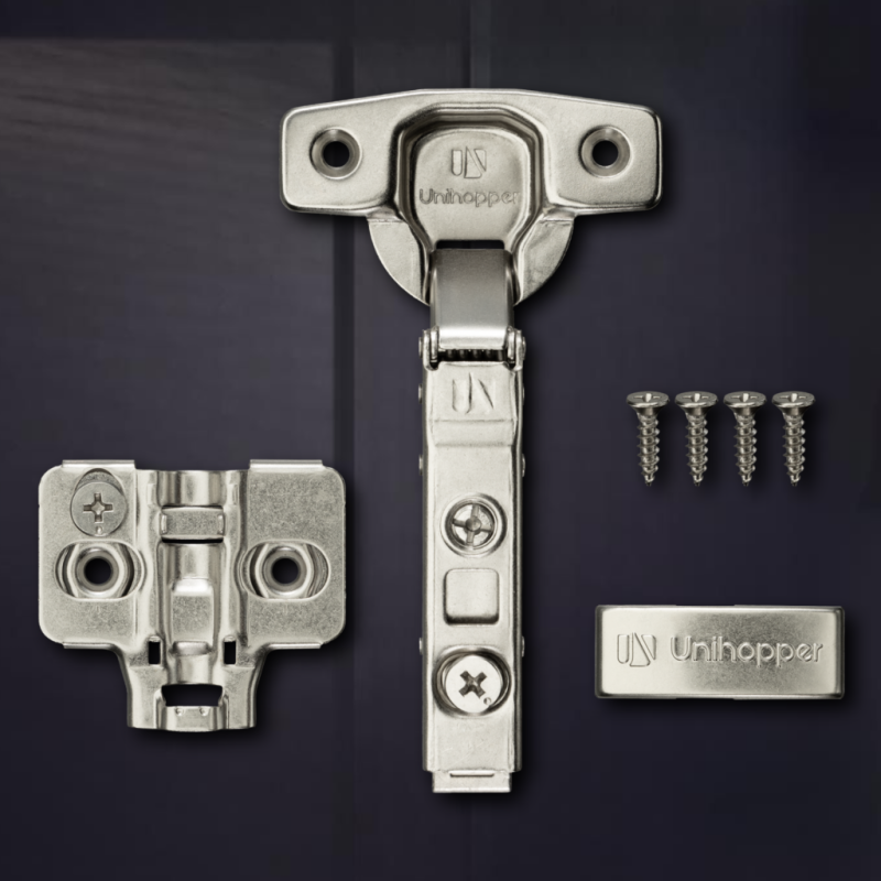 Накладная 3D петля UNIHOPPER с доводчиком, 45мм, с декоративной накладкой