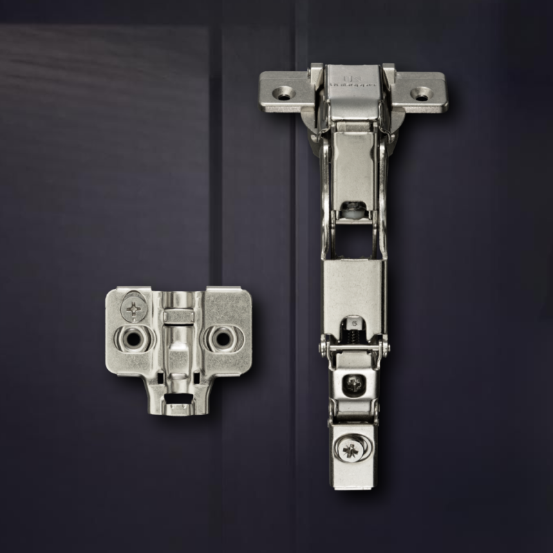 Угловая 165° 3D петля UNIHOPPER с доводчиком, 48мм, с декоративной накладкой