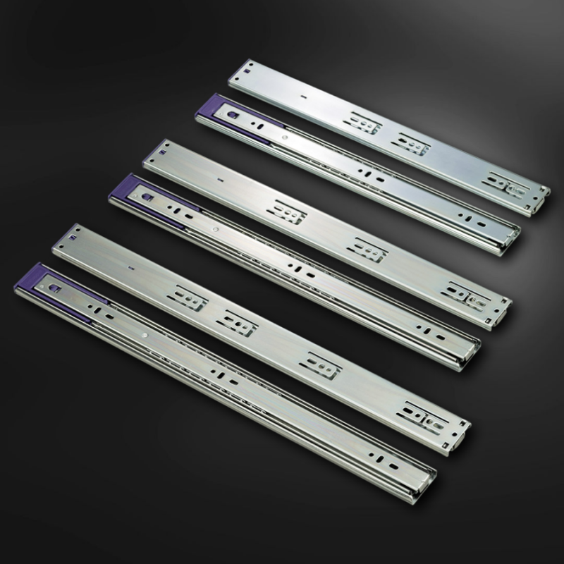 Шариковые направляющие полного выдвижения UNIHOPPER 500 мм H=45мм с доводчиком цинк