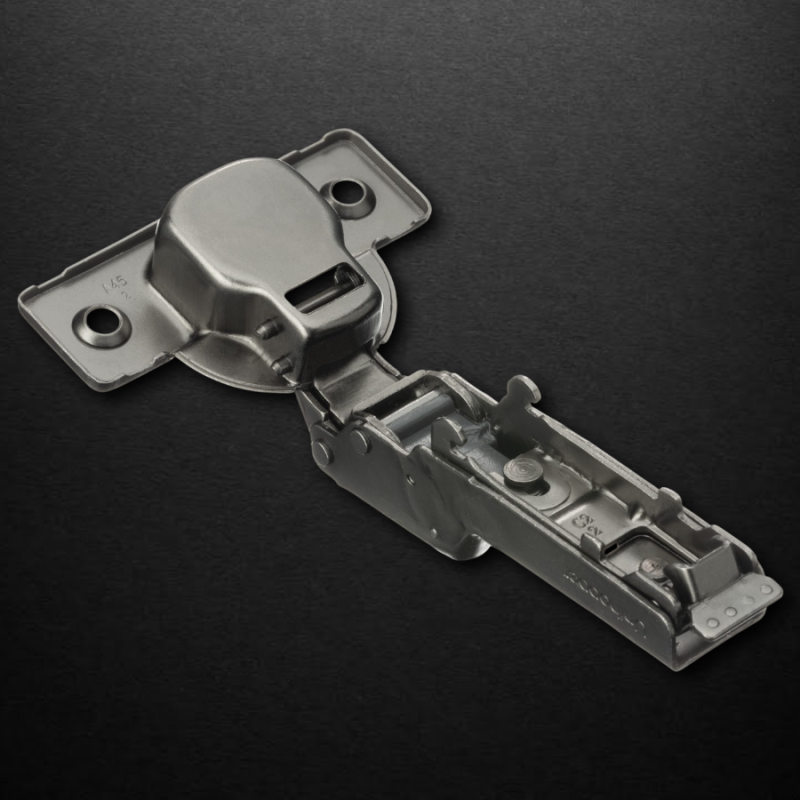 Полунакладная 3D петля UNIHOPPER HUTTON с регулируемым доводчиком, 45мм, с декоративной накладкой, черный никель