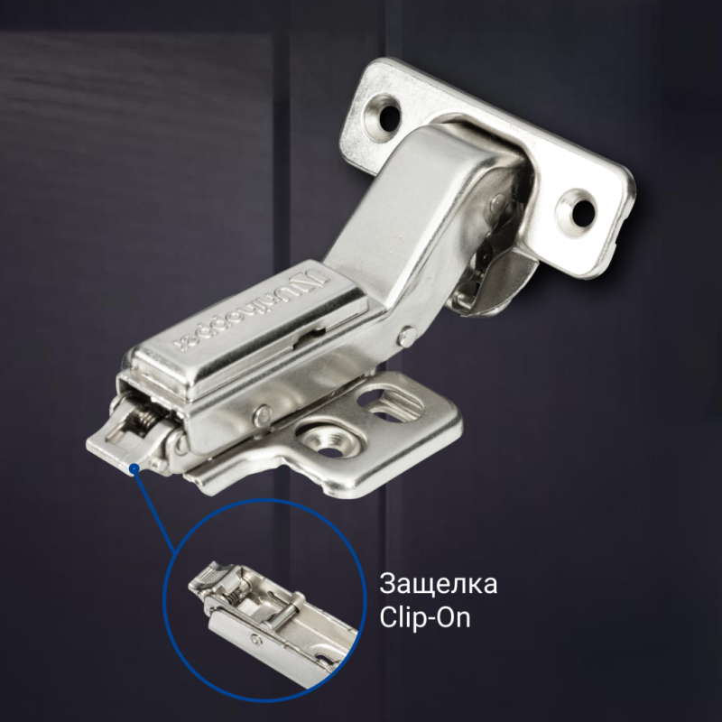 Угловая 30° 3D петля UNIHOPPER с доводчиком, 45мм, с декоративной накладкой