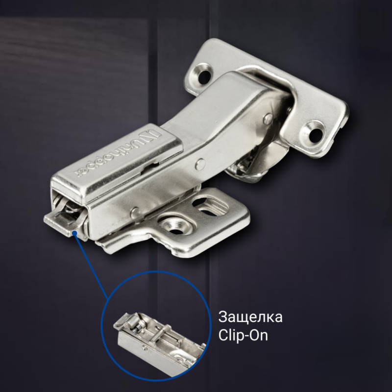 Угловая 45° 3D петля UNIHOPPER с доводчиком, 48мм, с декоративной накладкой