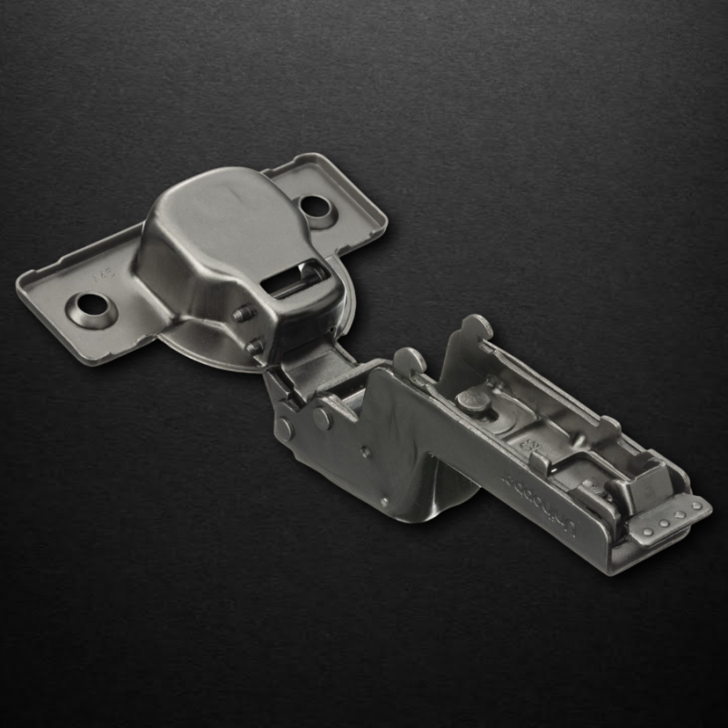 Вкладная 3D петля UNIHOPPER HUTTON с регулируемым доводчиком, 45мм, с декоративной накладкой, черный никель