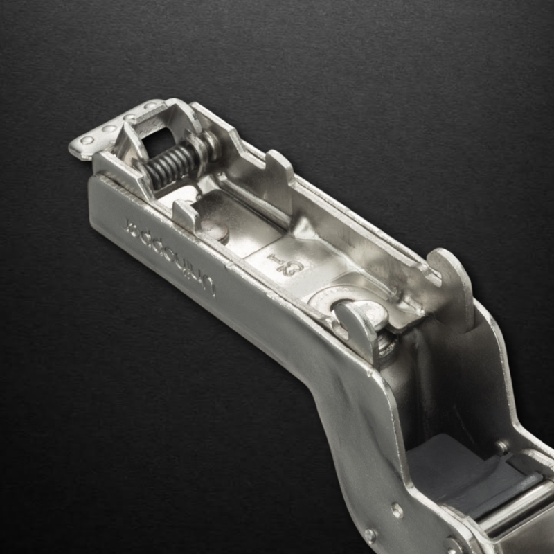 Вкладная 3D петля UNIHOPPER HUTTON с регулируемым доводчиком, 45мм, с декоративной накладкой, никель