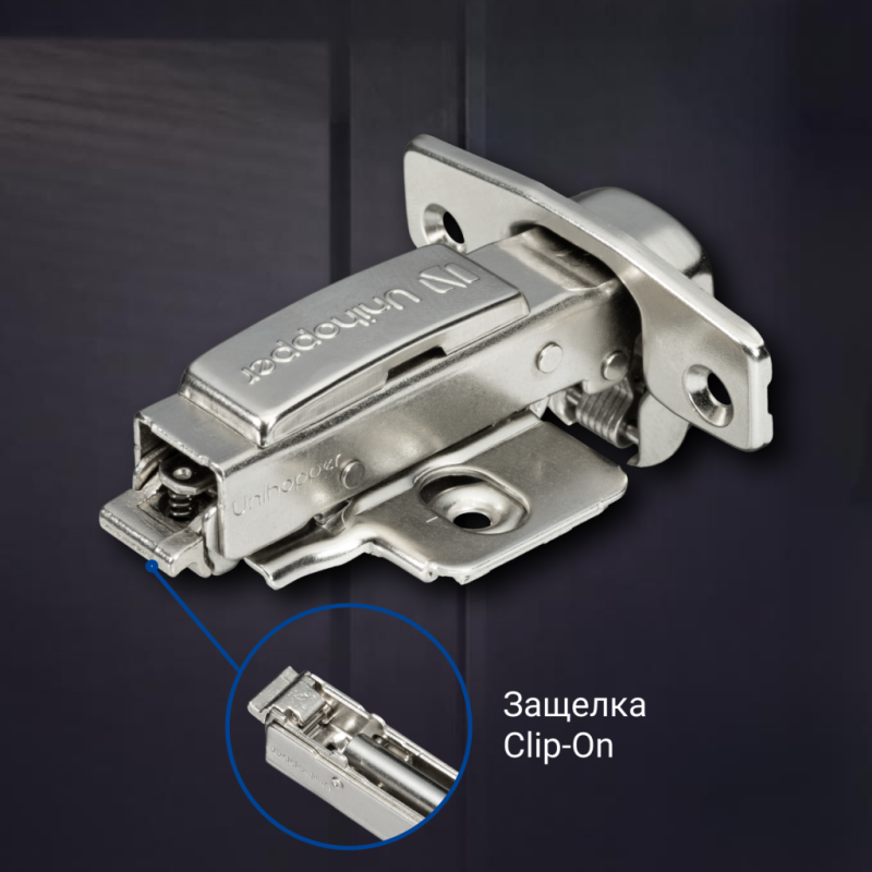 Накладная 3D петля UNIHOPPER с доводчиком, 48мм, с декоративной накладкой