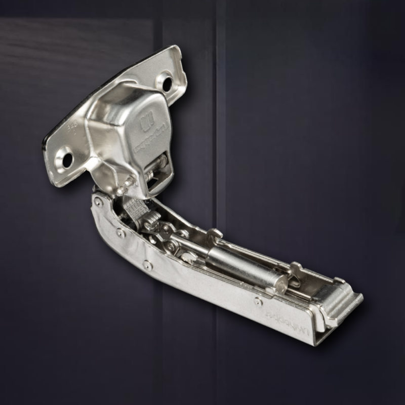 Угловая 90° 3D петля UNIHOPPER с доводчиком, 48мм, с декоративной накладкой