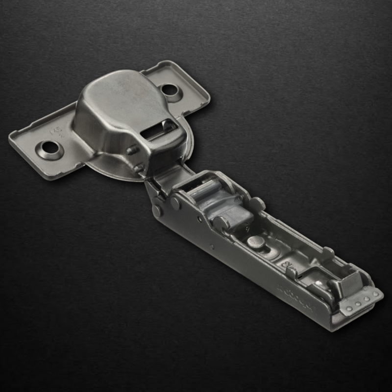 Накладная 3D петля UNIHOPPER HUTTON с регулируемым доводчиком, 45мм, с декоративной накладкой, черный никель