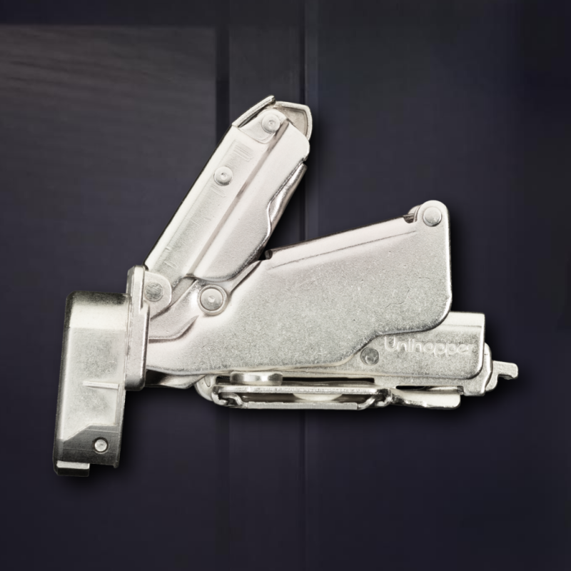 Угловая 165° 3D петля UNIHOPPER с доводчиком, 48мм, с декоративной накладкой