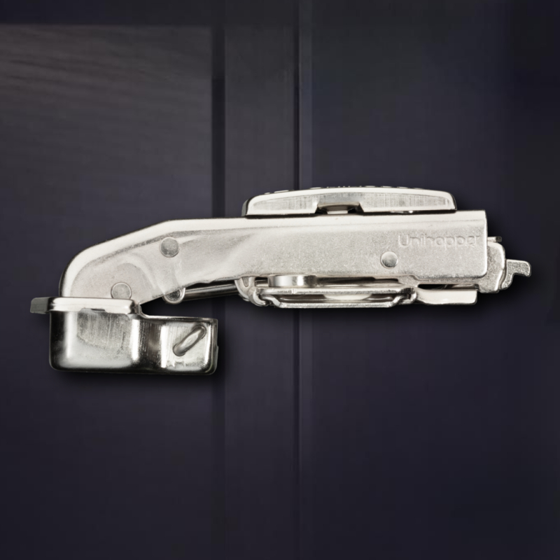 Угловая 90° 3D петля UNIHOPPER с доводчиком, 48мм, с декоративной накладкой