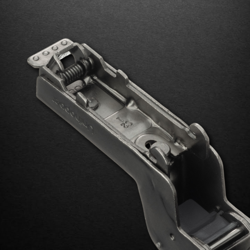 Вкладная 3D петля UNIHOPPER HUTTON с регулируемым доводчиком, 45мм, с декоративной накладкой, черный никель