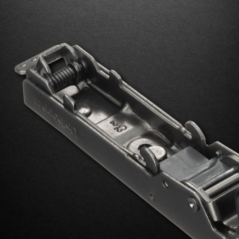 Накладная 3D петля UNIHOPPER HUTTON с регулируемым доводчиком, 45мм, с декоративной накладкой, черный никель