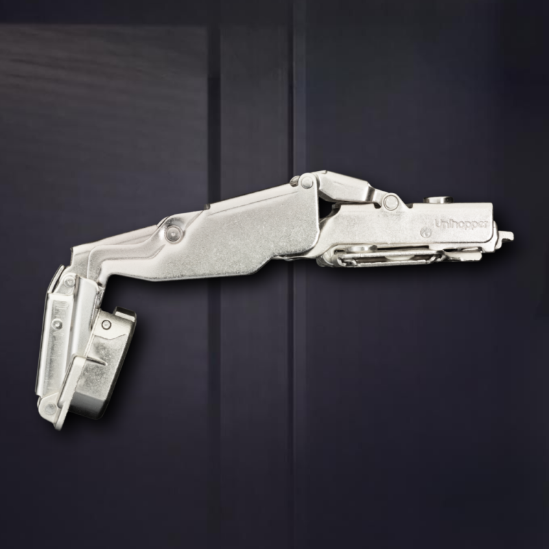 Угловая 165° 3D петля UNIHOPPER с доводчиком, 48мм, с декоративной накладкой