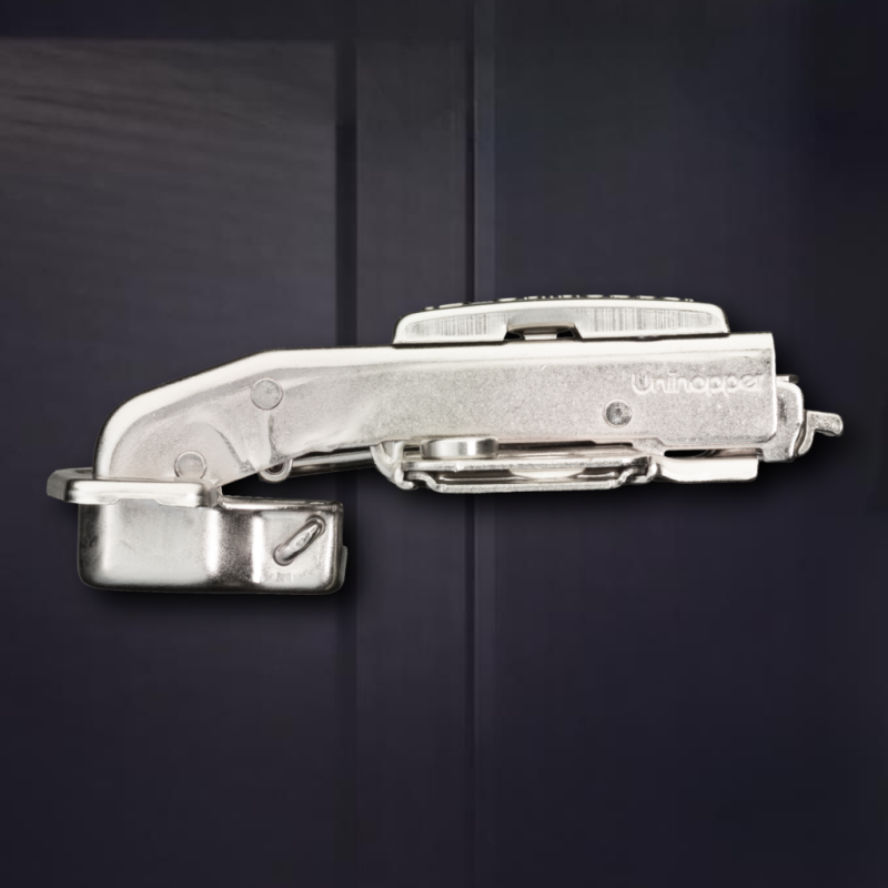 Угловая 90° 3D петля UNIHOPPER для фальшпанели с доводчиком, 45мм, с декоративной накладкой