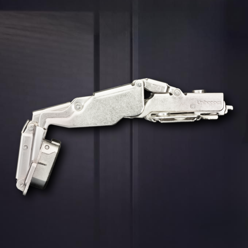 Угловая 165° 3D петля UNIHOPPER с доводчиком, 45мм, с декоративной накладкой